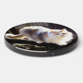 Dilute Calico Maine Coon Cat Clock Wireless Charger (Front 2)