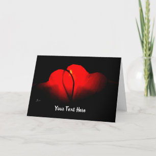Dim flickered candles red hearts valentine custom thank you card