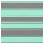 [ Thumbnail: Dim Gray and Aquamarine Colored Stripes Fabric ]