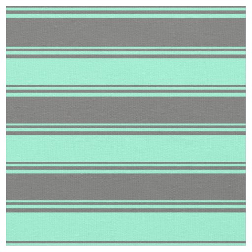 Dim Gray and Aquamarine Colored Stripes Fabric