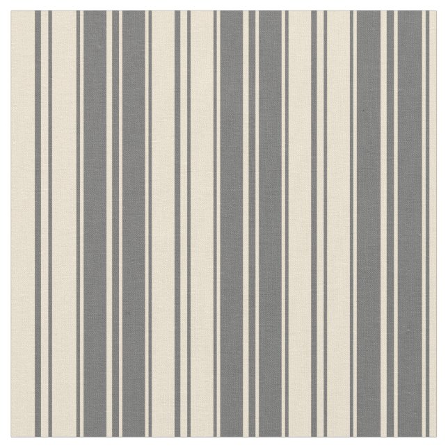 Dim Gray and Beige Striped Pattern Fabric (Close Up)
