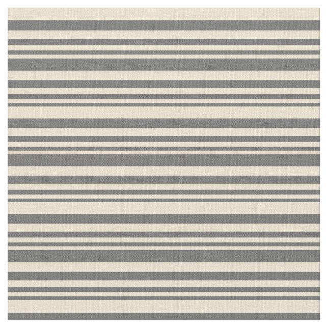 Dim Gray and Beige Stripes Pattern Fabric (Close Up)