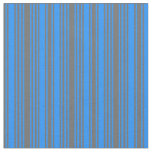 [ Thumbnail: Dim Gray and Blue Lined/Striped Pattern Fabric ]
