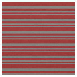 Dim Gray and Dark Red Colored Stripes Fabric