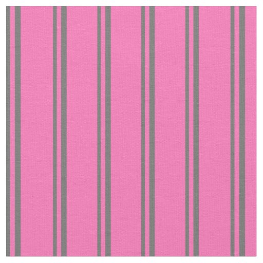 Dim Gray and Hot Pink Lined Pattern Fabric