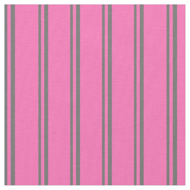 Dim Gray and Hot Pink Lined Pattern Fabric (Close Up)