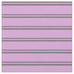 [ Thumbnail: Dim Gray and Plum Lines Pattern Fabric ]
