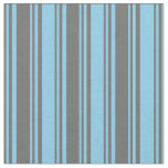 [ Thumbnail: Dim Gray and Sky Blue Colored Striped Pattern Fabric ]