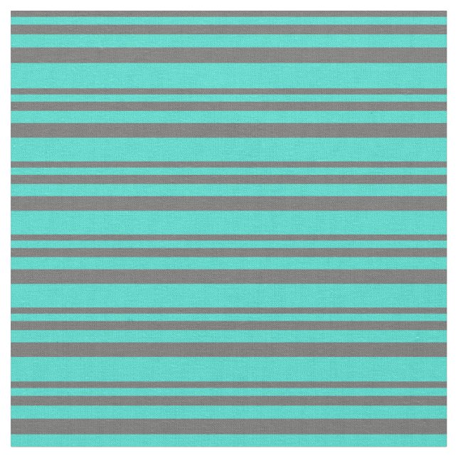 Dim Gray and Turquoise Stripes Fabric (Close Up)