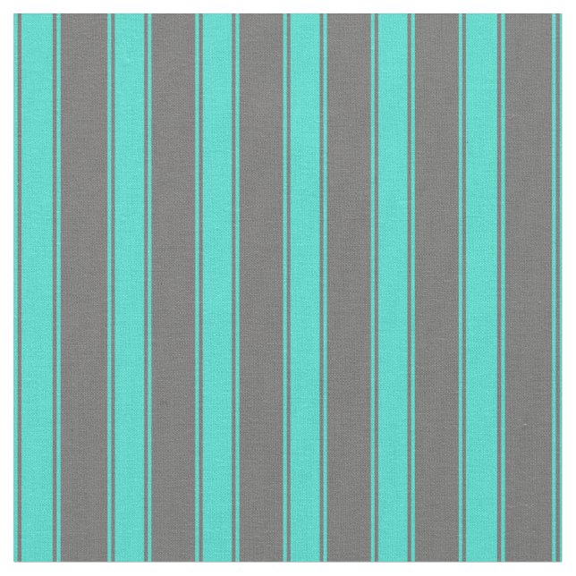 Dim Gray and Turquoise Stripes/Lines Pattern Fabric (Close Up)