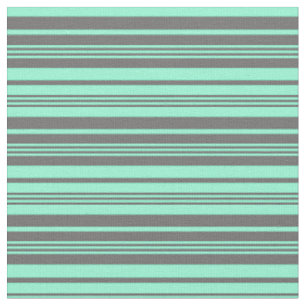 Dim Gray & Aquamarine Colored Stripes Fabric