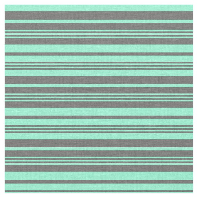 Dim Gray & Aquamarine Colored Stripes Fabric (Close Up)