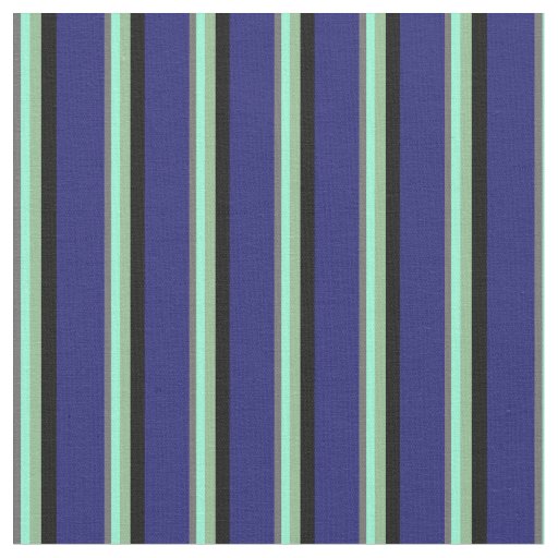 Dim Gray, Aquamarine, Dark Sea Green, Black & Blue Fabric