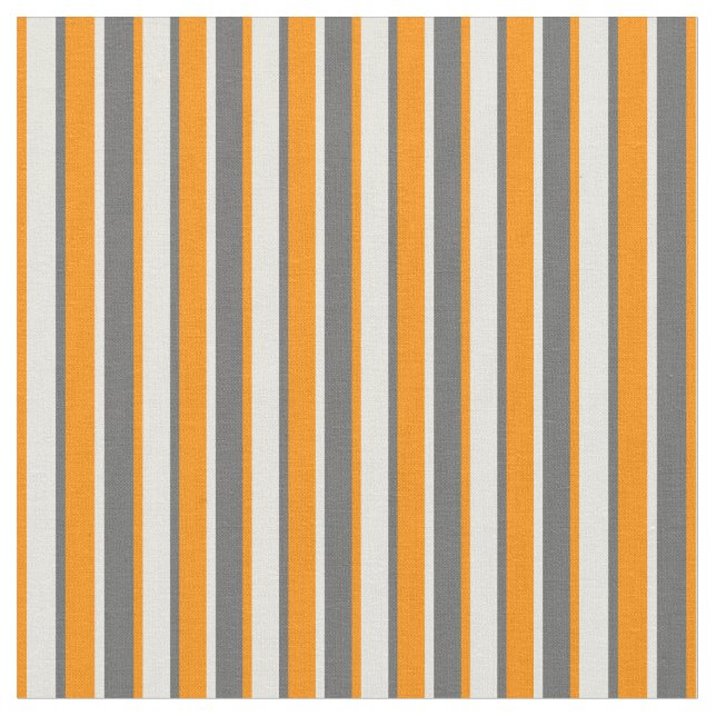 Dim Gray, Beige & Dark Orange Pattern Fabric (Close Up)