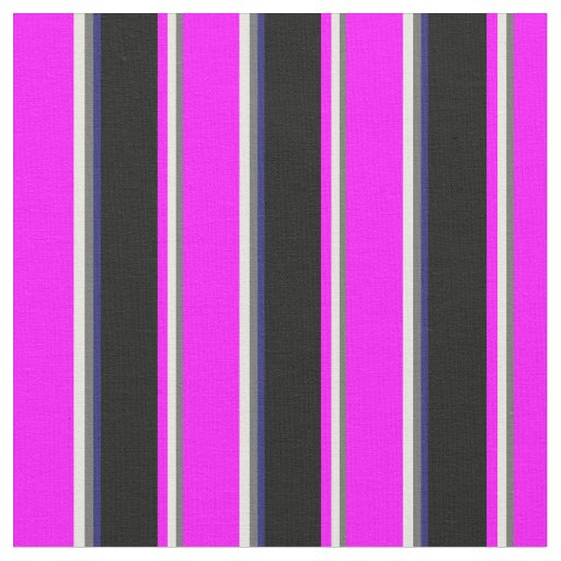 Dim Gray, Beige, Fuchsia, Black & Midnight Blue Fabric