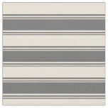 [ Thumbnail: Dim Gray & Bisque Lined Pattern Fabric ]