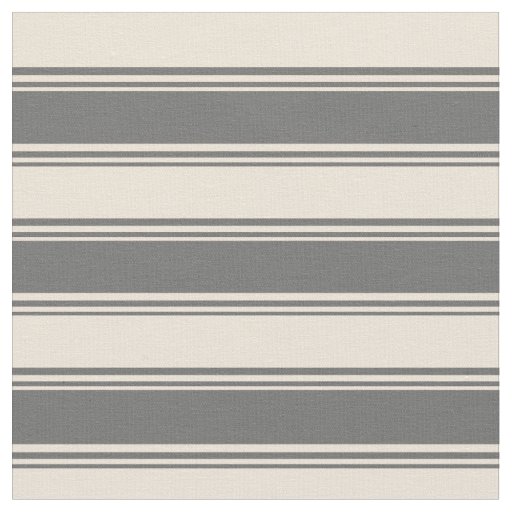 Dim Gray & Bisque Lined Pattern Fabric