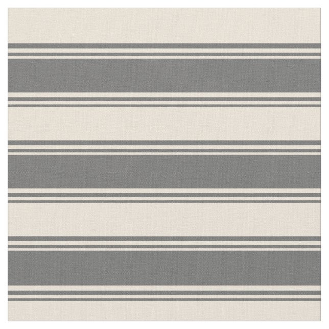 Dim Gray & Bisque Lined Pattern Fabric (Close Up)