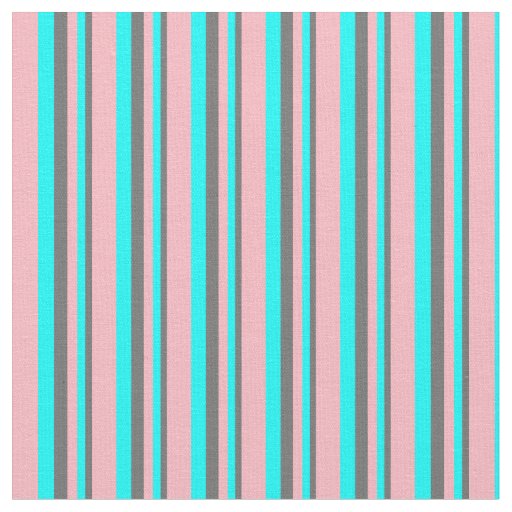 Dim Gray, Cyan, and Light Pink Stripes Pattern Fabric