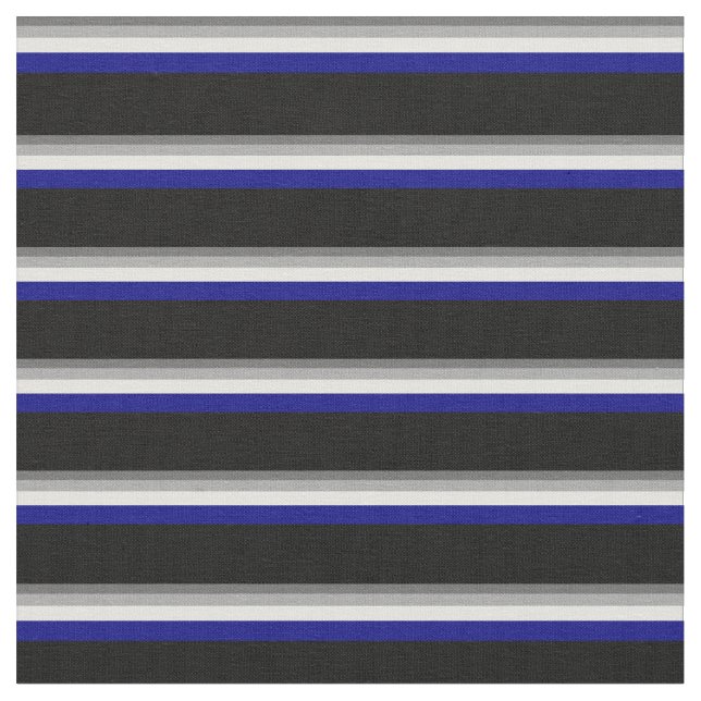 Dim Gray, Dark Gray, Light Yellow, Blue, and Black Fabric (Close Up)