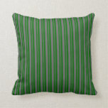 [ Thumbnail: Dim Gray & Dark Green Colored Pattern Throw Pillow ]