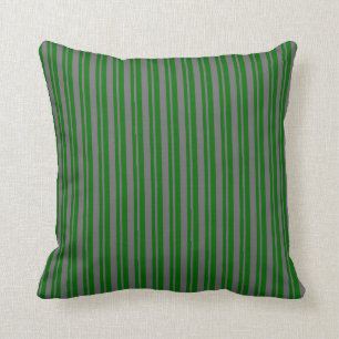 Dim Gray & Dark Green Colored Pattern Throw Pillow