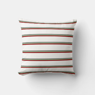 Dim Gray, Dark Sea Green, Dark Red, and White Throw Pillow