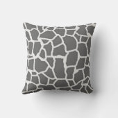Dim Gray Giraffe Animal Print; Chalkboard Throw Pillow (Back)