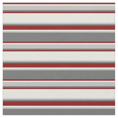 Dim Gray Grey Beige and Maroon Colored Lines Fabric