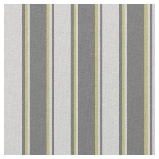 Dim Gray, Light Gray, and Dark Khaki Stripes Fabric