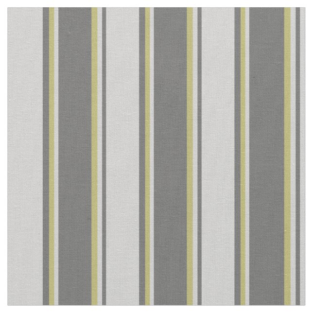 Dim Gray, Light Gray, and Dark Khaki Stripes Fabric (Close Up)