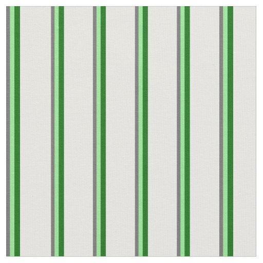 Dim Gray, Light Green, Dark Green & White Stripes Fabric