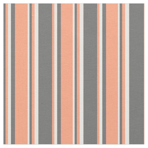 Dim Gray, Light Salmon & Mint Cream Pattern Fabric