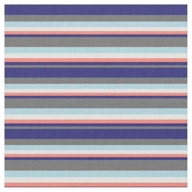 Dim Gray, Midnight Blue, Salmon, Light Cyan & Blue Fabric (Close Up)