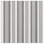 [ Thumbnail: Dim Gray & Mint Cream Stripes/Lines Pattern Fabric ]