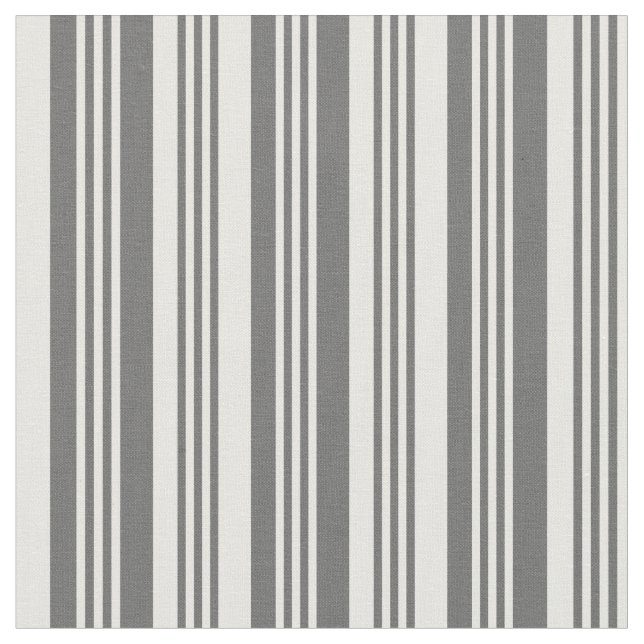 Dim Gray & Mint Cream Stripes/Lines Pattern Fabric (Close Up)