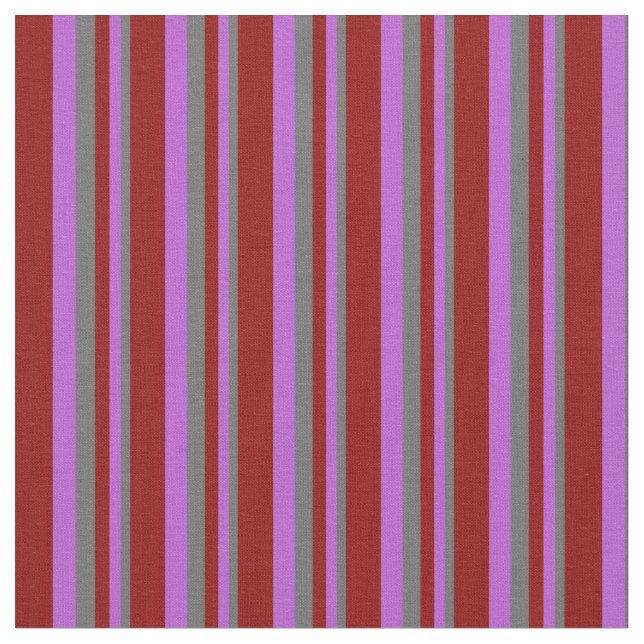 Dim Gray, Orchid, and Dark Red Stripes Pattern Fabric (Close Up)