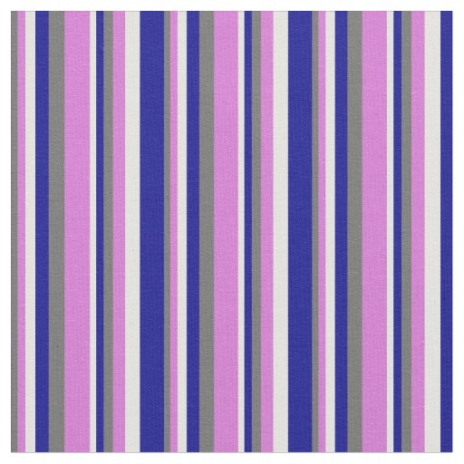 Dim Gray, Orchid, Light Cyan & Dark Blue Lines Fabric