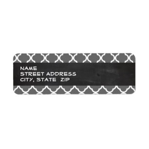 Dim Gray Quatrefoil; Chalkboard look Label