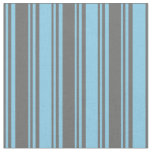 [ Thumbnail: Dim Gray & Sky Blue Colored Stripes Pattern Fabric ]