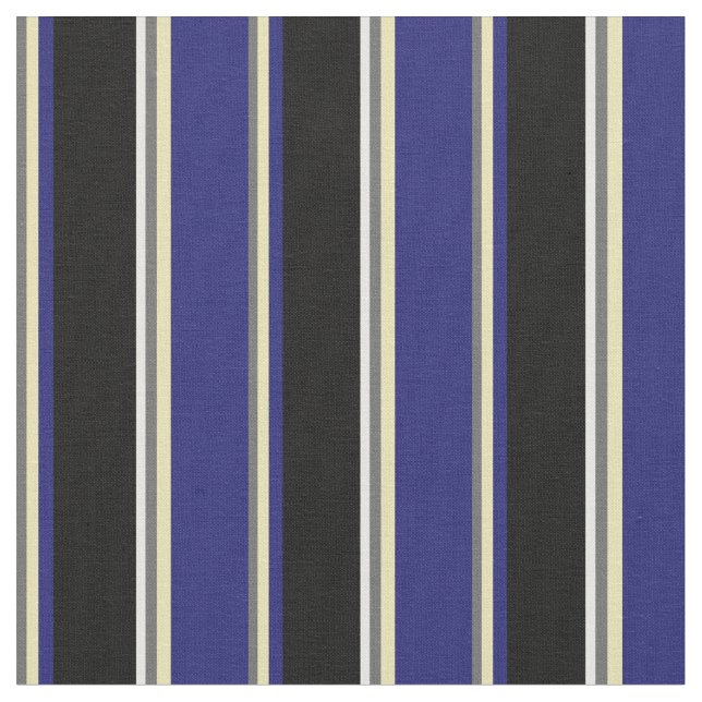 Dim Gray, Tan, Midnight Blue, Black, and White Fabric (Close Up)