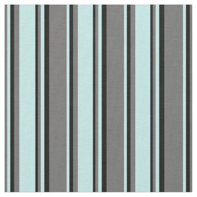 Dim Gray, Turquoise, and Black Lines Fabric (Close Up)