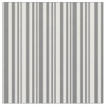 [ Thumbnail: Dim Gray & White Colored Lines/Stripes Pattern Fabric ]