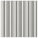 [ Thumbnail: Dim Grey and Beige Colored Stripes Pattern Fabric ]
