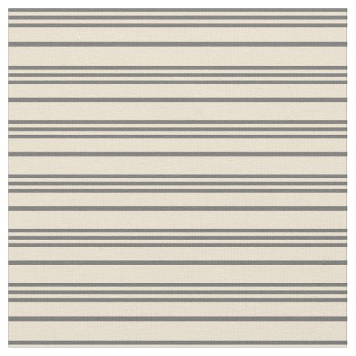 Dim Grey and Beige Lined/Striped Pattern Fabric