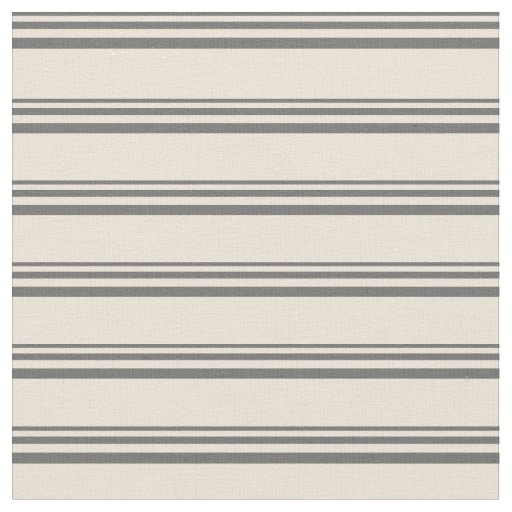 Dim Grey and Bisque Stripes Fabric