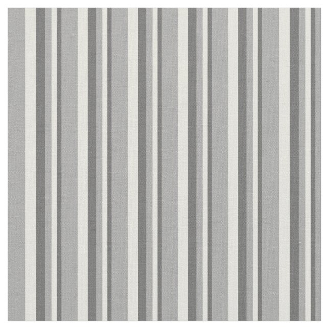 Dim Grey, Beige, and Dark Gray Stripes Pattern Fabric (Close Up)