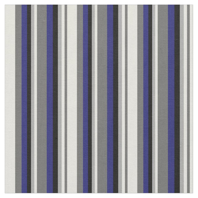 Dim Grey, Beige, Dark Gray, Black & Midnight Blue Fabric (Close Up)