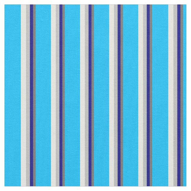 Dim Grey, Blue, Grey, Mint Cream & Deep Sky Blue Fabric (Close Up)