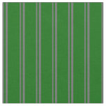 [ Thumbnail: Dim Grey & Dark Green Lines Fabric ]